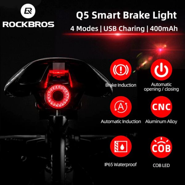 Luz Trasera para Bicicleta con Direccional y Sensor Rockbros