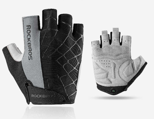 Guantes De Medio Dedo ROCKBROS Para Ciclismo – Almohadilla SBR Antideslizante, Transpirables, Reflectantes, Tallas S-2XL