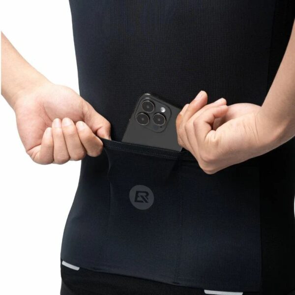 Maillot de ciclismo hombre ZH0708BK Rockbros negro - bolsillo trasero con celular