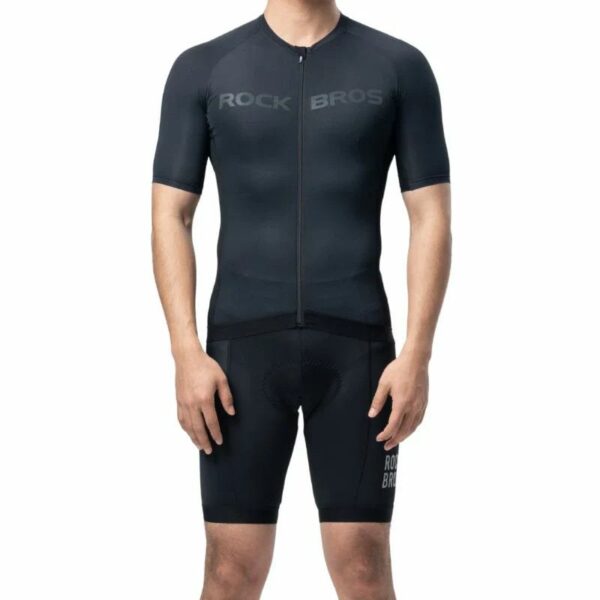 Maillot de ciclismo hombre ZH0708BK Rockbros negro - puesto, cierre completo