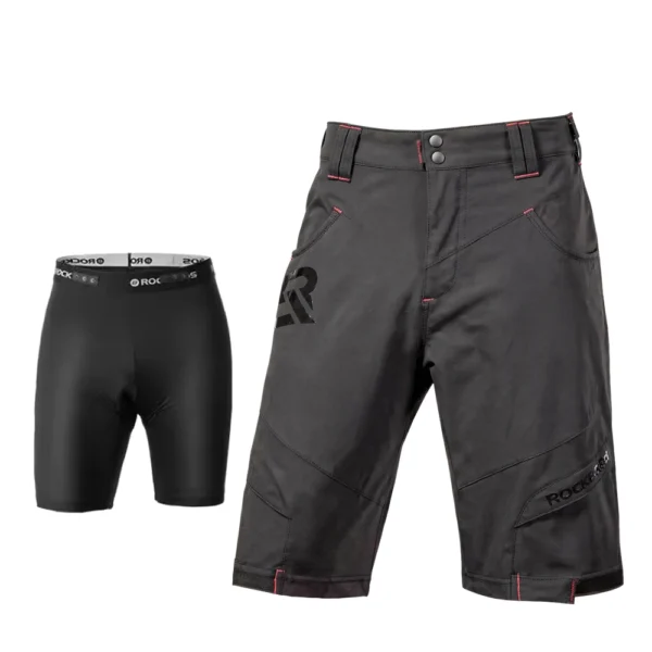 Short MTB Rockbros YPK020 negro junto al culotte interior con badana que viene incluido