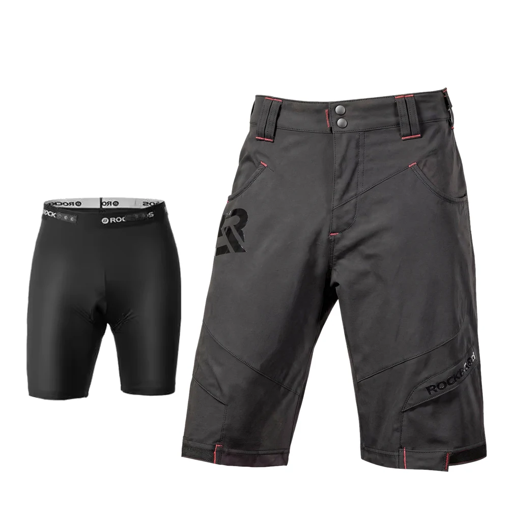 Short MTB Rockbros YPK020 negro junto al culotte interior con badana que viene incluido