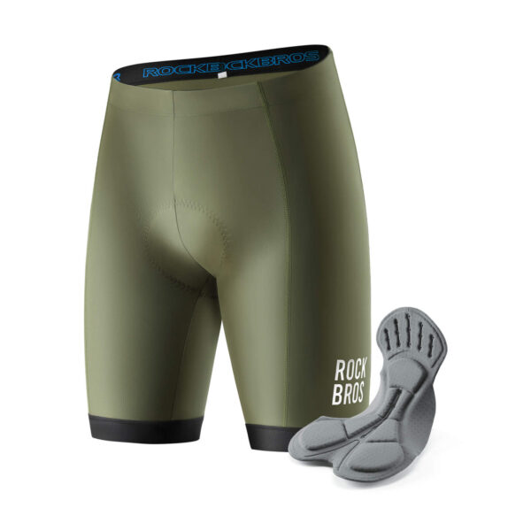 Culotte de ciclismo para hombre Rockbros YDDK001 verde oliva, con badana de espuma