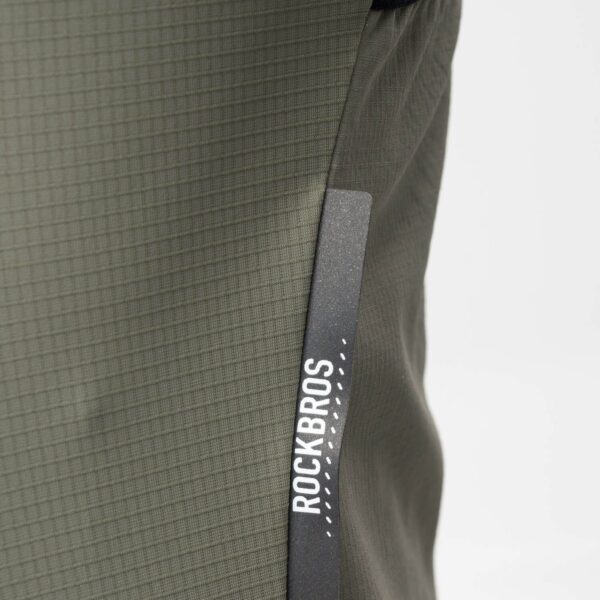 Jersey de ciclismo hombre YDD25GR Rockbros verde - banda reflectiva lateral