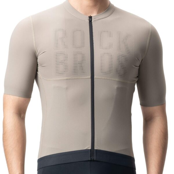 Jersey de ciclismo hombre YDD25W Rockbros beige - puesto, vista frontal
