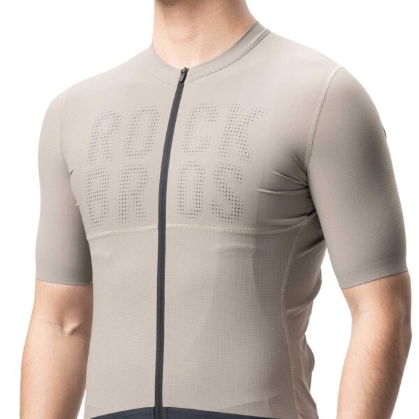 Jersey de ciclismo hombre YDD25W Rockbros beige - puesto, vista de tres cuartos