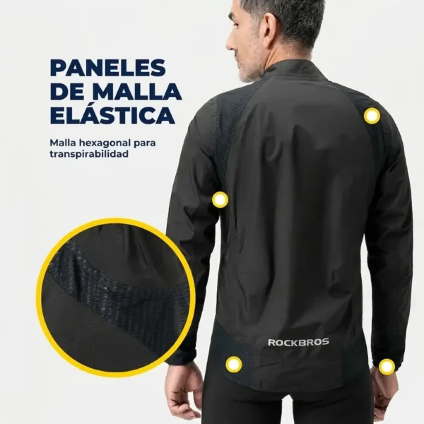 Casaca Ciclismo Impermeable Doble Cremallera Rockbros - Imagen 2