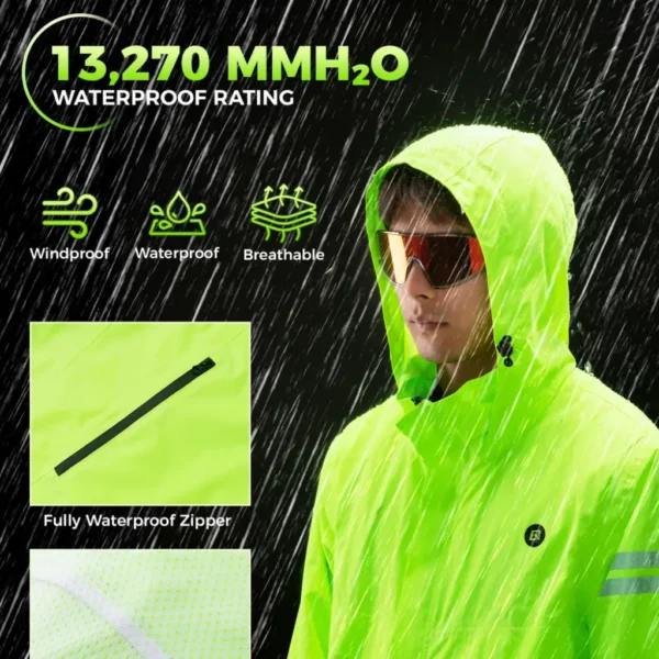 Casaca Impermeable Ciclismo fosforescente  Rockbros - Imagen 2