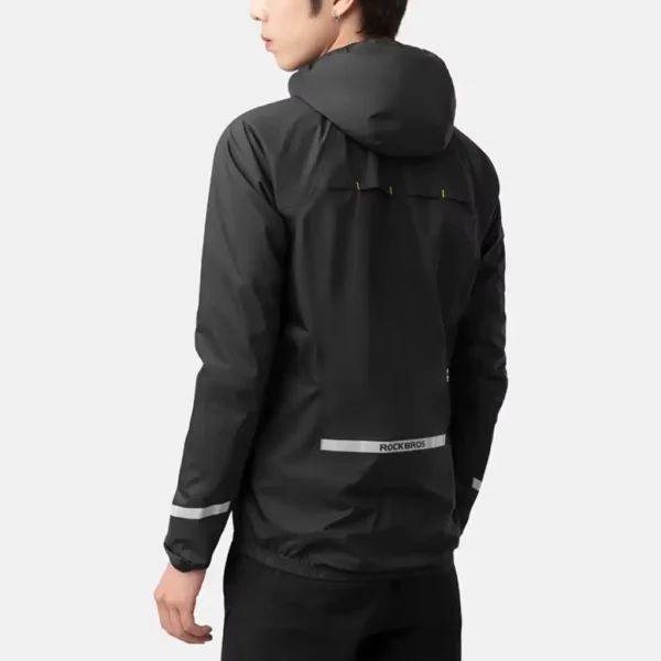 Casaca Impermeable Ciclismo Negro Rockbros - Imagen 3