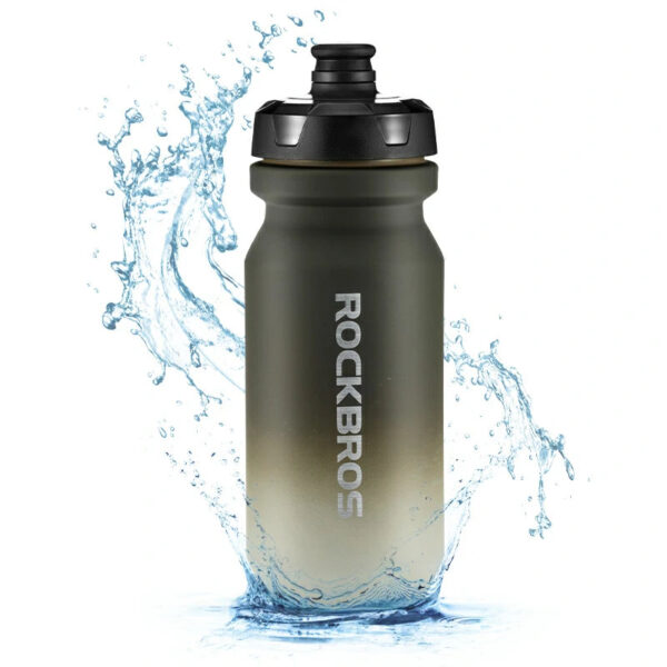 Botella para bicicleta antigoteo Rockbros PP1100 gris de 600 ml