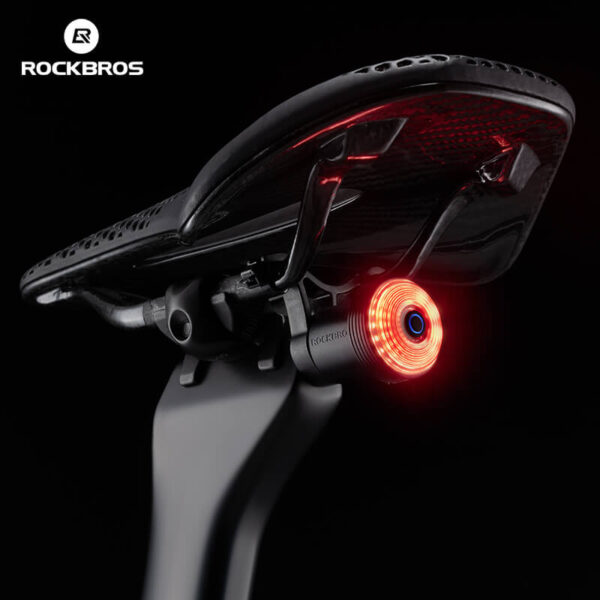 Luz Trasera Bicicleta Q0 Sensor de Freno USB-C Recargable IPX6 ROCKBROS