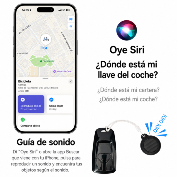 Localizador Antirrobo Bicicleta Compatible Apple AirTag - Imagen 3