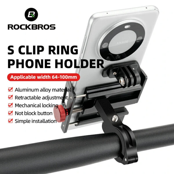 Soporte Celular Bicicleta Clip Anillo para Teléfonos 4.7-7.09 Pulgadas ROCKBROS