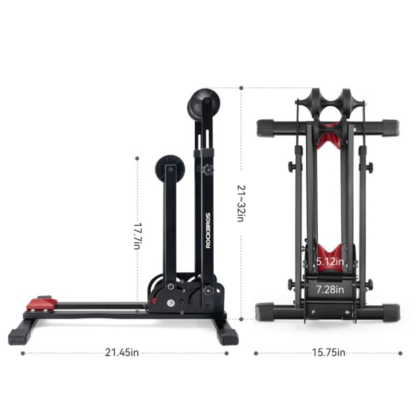 Soporte Bicicleta 2 en 1 Plegable Vertical Acero al Carbono 24-27.5 Pulgadas ROCKBROS