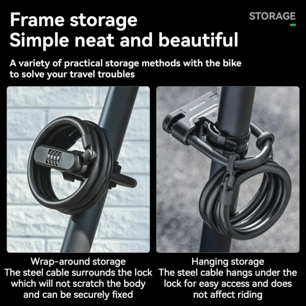 Candado U-Lock con Cable de Seguridad para Bicicleta y Patinete ROCKBROS