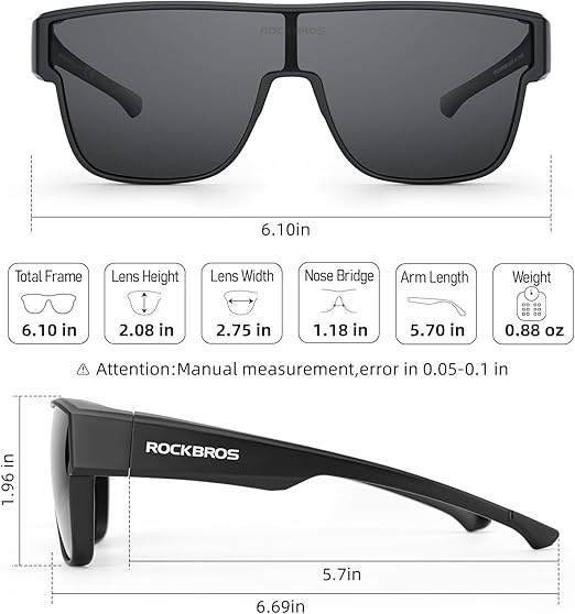 Lentes Deportivos Polarizados UV400 Over-Glass para Ciclistas con Medida ROCKBROS