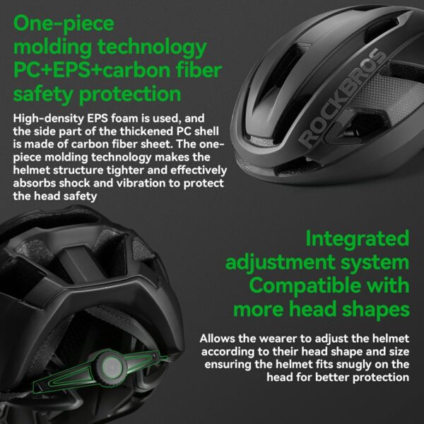 Casco Ciclismo Fibra de Carbono Ventilado Forro Antibacterial 3D-GRID ROCKBROS