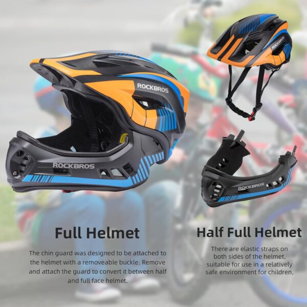 Casco Integral Bicicleta Niños Mentonera Desmontable 3-16 Años ROCKBROS