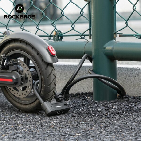 Candado U-Lock con Cable de Seguridad para Bicicleta y Patinete ROCKBROS