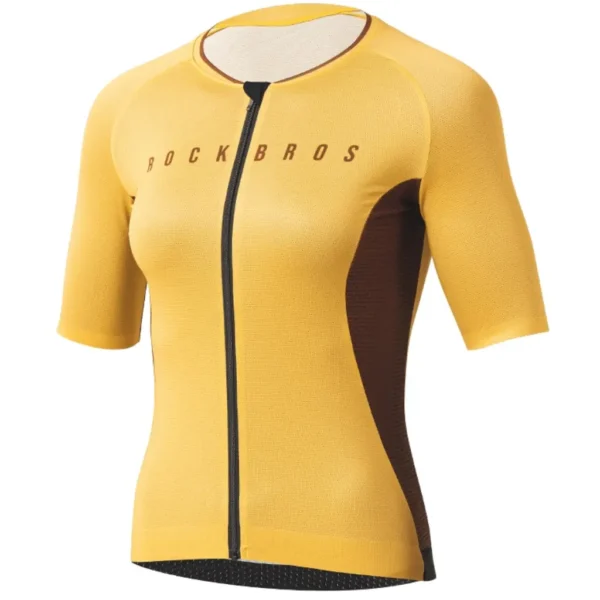 Jersey de ciclismo mujer manga corta amarillo Rockbros