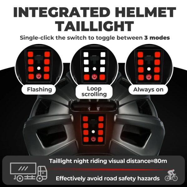 Casco Bicicleta con Visera Fotocromática y Luz Trasera Recargable USB ROCKBROS