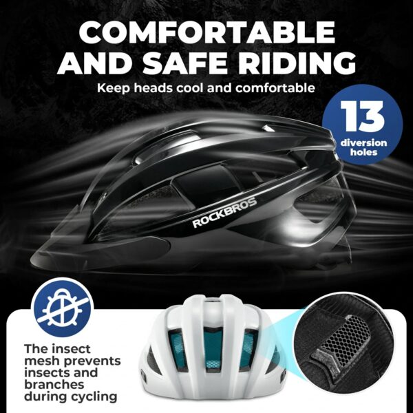 Casco Bicicleta con Visera Fotocromática y Luz Trasera Recargable USB ROCKBROS