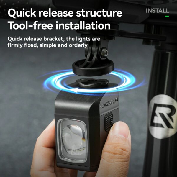 Luz Delantera Bicicleta M8 1600 Lúmenes USB-C Control Remoto Pantalla Digital ROCKBROS