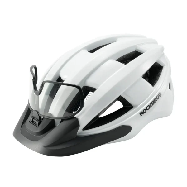 Casco de bicicleta Rockbros TS4700 blanco con visera fotocromática