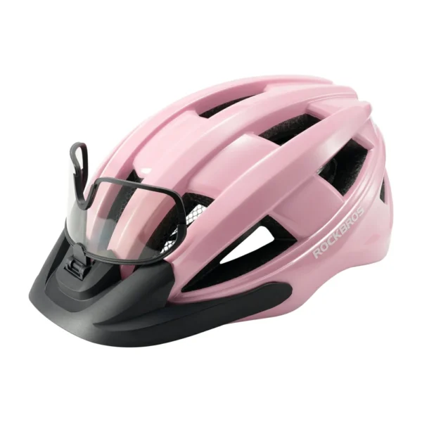 Casco de bicicleta Rockbros TS4700 rosado con visera fotocromática