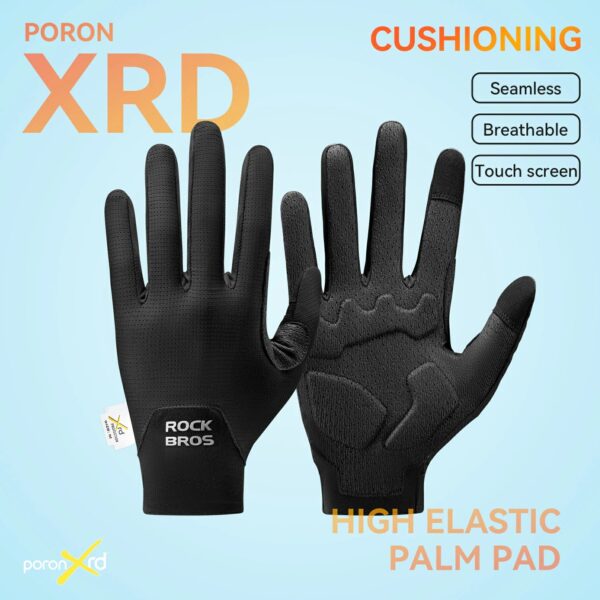 Guantes Ciclismo Dedo Completo Pantalla Táctil Acolchado PORON® XRD ROCKBROS