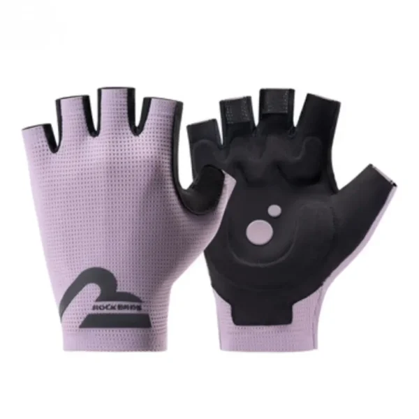 Guantes Ciclismo Medio Dedo Gel Lila Rockbros 5401