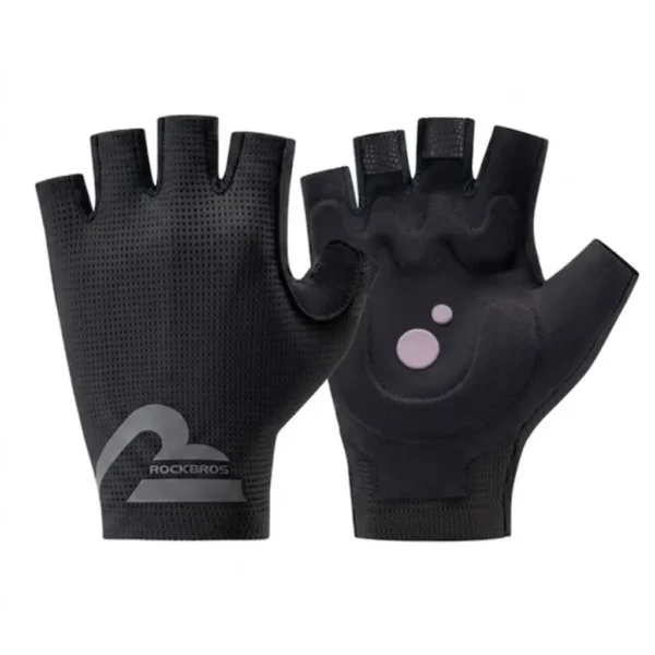 Guantes Ciclismo Medio Dedo Gel Negro Rockbros 5401