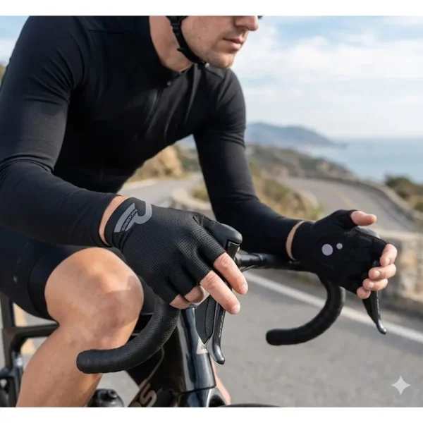 Guantes Ciclismo Medio Dedo Gel Negro Rockbros 5401 - foto 3