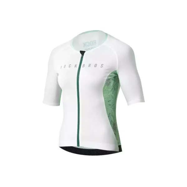 Jersey de ciclismo para mujer manga corta blanco Rockbros