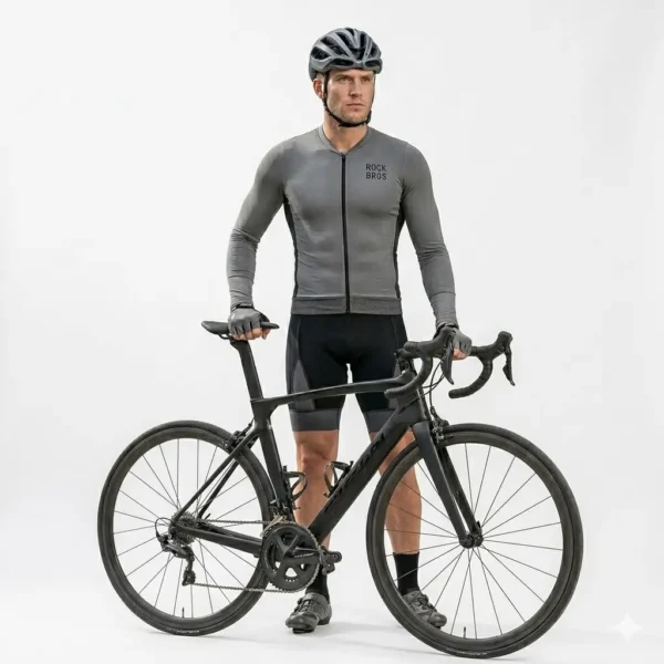 Jersey ciclismo manga larga plomo Rockbros - Imagen 2