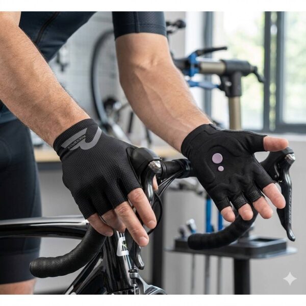 Guantes Ciclismo Medio Dedo Gel Negro Rockbros 5401 - foto 2