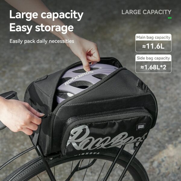 Bolso para Rack Trasero Bicicleta Plegable Una Pieza 11L-15L ROCKBROS