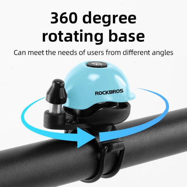 Timbre Bicicleta Aluminio 80dB Forma Casco Manubrio 22-34mm ROCKBROS