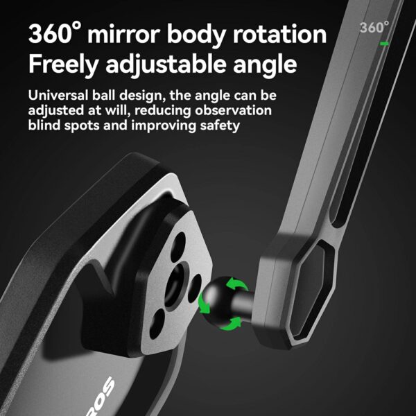 Espejo Retrovisor Bicicleta Manubrio Ajustable Vidrio Antirreflejos ROCKBROS