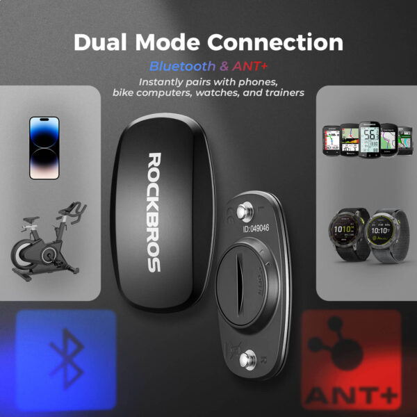 Monitor Frecuencia Cardíaca Pectoral Inalámbrico Bluetooth ANT+ ROCKBROS