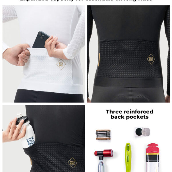 Jersey Ciclismo Hombre Manga Larga Corte 3D Diamond Fit ROCKBROS