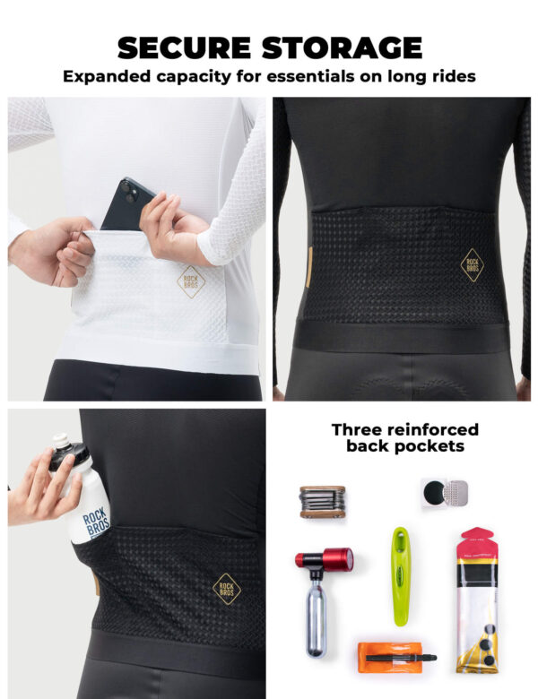 Jersey Ciclismo Hombre Manga Larga Corte 3D Diamond Fit ROCKBROS