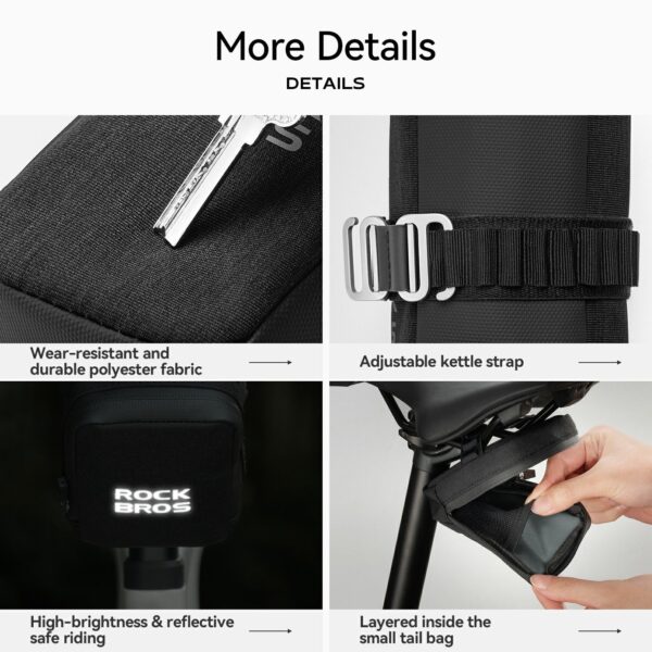 Bolso de Sillín 2 en 1 con Portabotellas Integrado para Bicicleta ROCKBROS