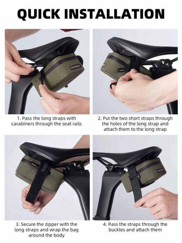 Bolso de Sillín Bicicleta Impermeable Ultraligero 48g ROCKBROS