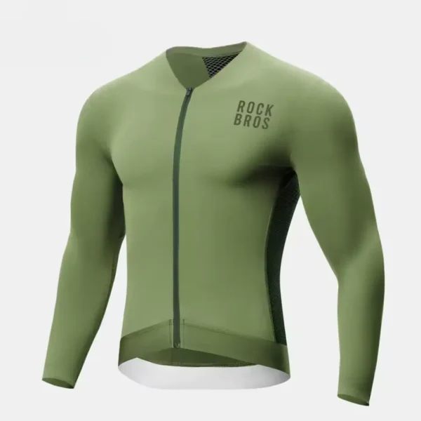 Jersey ciclismo manga larga verde Rockbros