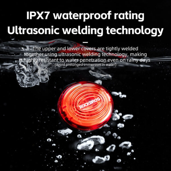 Luz Trasera Bicicleta Inteligente Sensor de Freno IPX7 ROCKBROS