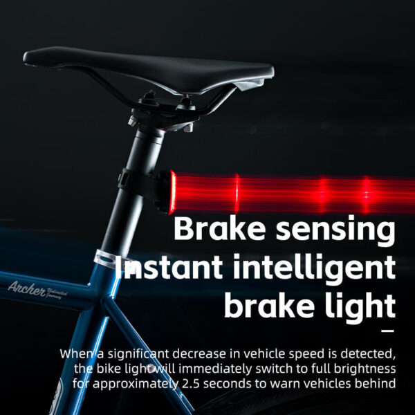 Luz Trasera Bicicleta Inteligente Sensor de Freno IPX7 ROCKBROS