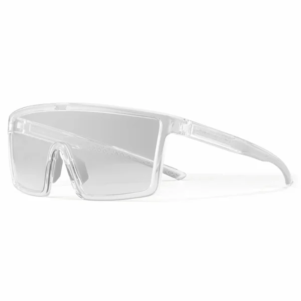 Lentes Rockbros SP2800 transparentes vistos de frente, luna panorámica de una pieza