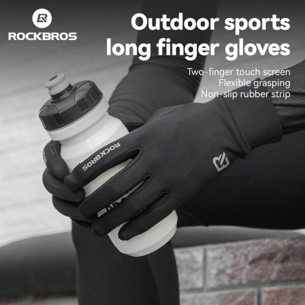 Guantes Ciclismo Invierno Cortaviento Pantalla Táctil Antideslizante Forro Polar ROCKBROS