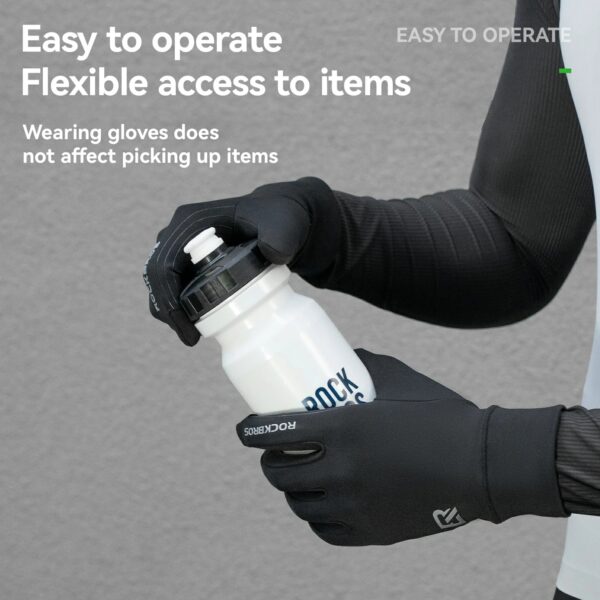 Guantes Ciclismo Invierno Cortaviento Pantalla Táctil Antideslizante Forro Polar ROCKBROS
